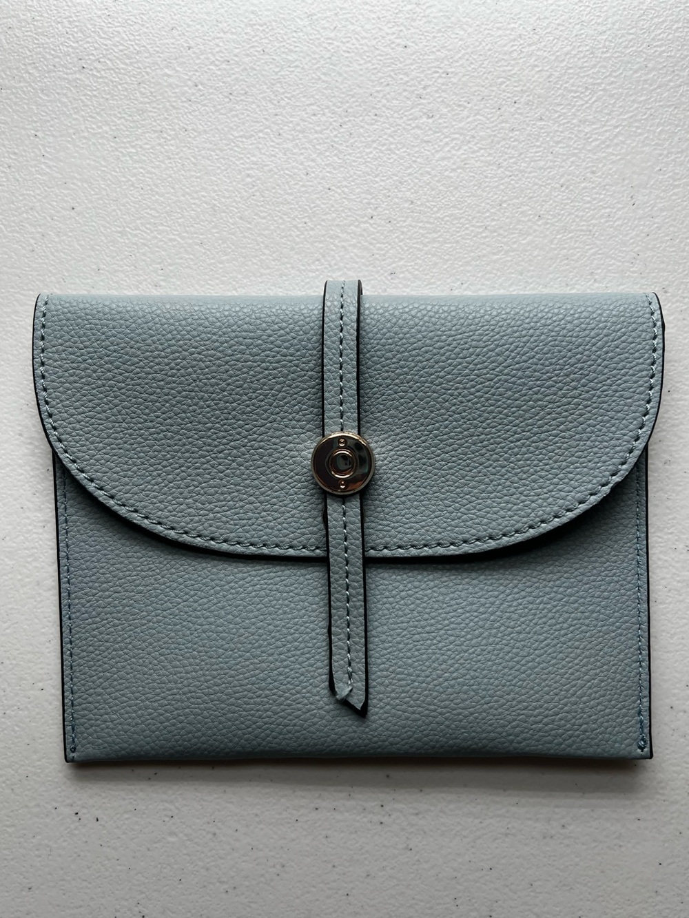 Grey/Blue Women's Pouch with Checked Interior